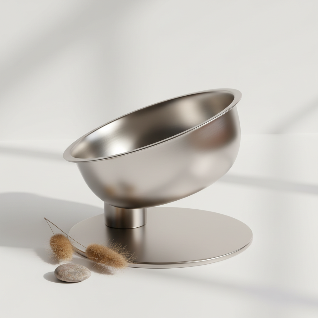15° Elevated Stainless Steel Cat Bowl