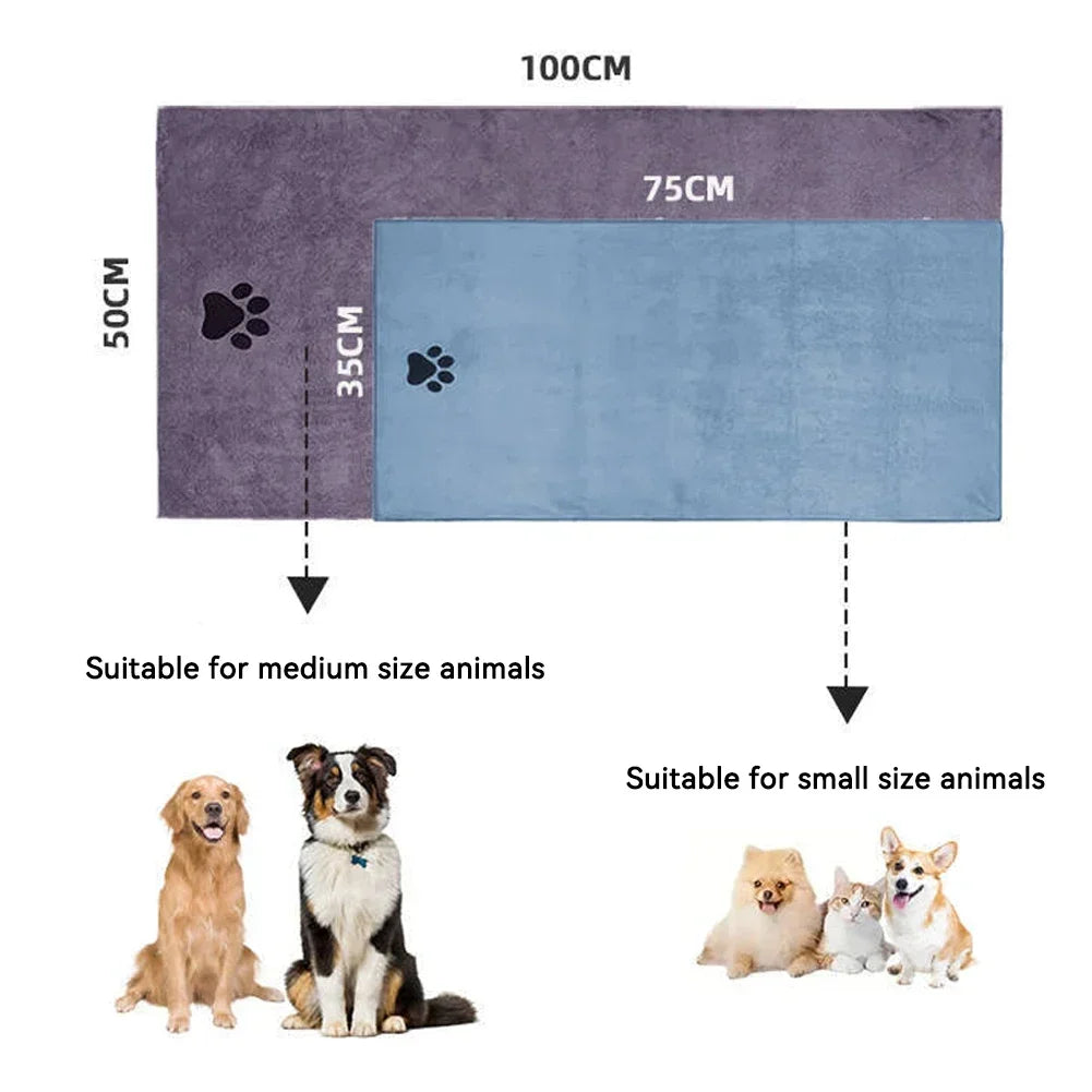 Dog/Cat Soft Thick and Quick Drying Bath Towel