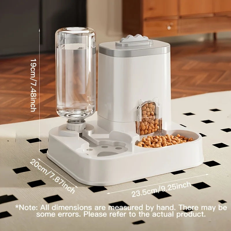 Automatic Gravity-Fed Cat Water Dispenser & Feeder