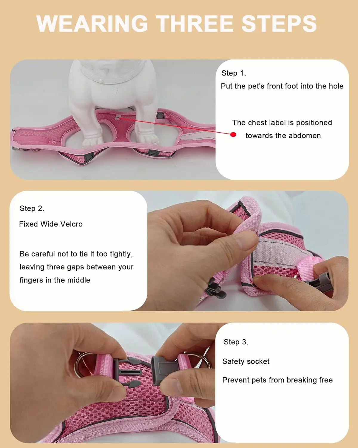 Soft Mesh Dog Vest Harness — Adjustable for Small Dogs & Cats