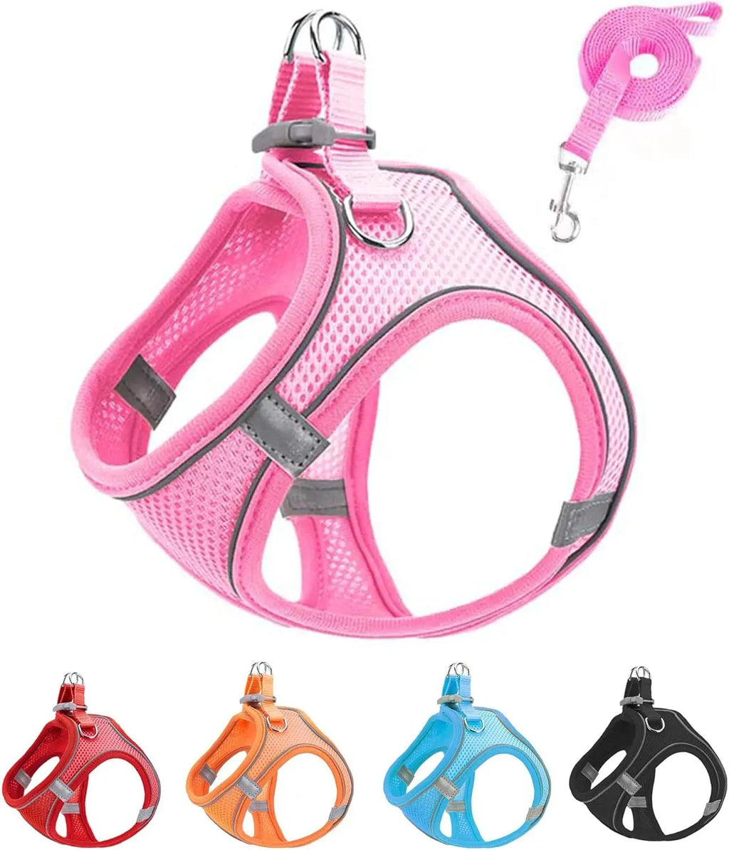 Soft Mesh Dog Vest Harness — Adjustable for Small Dogs & Cats