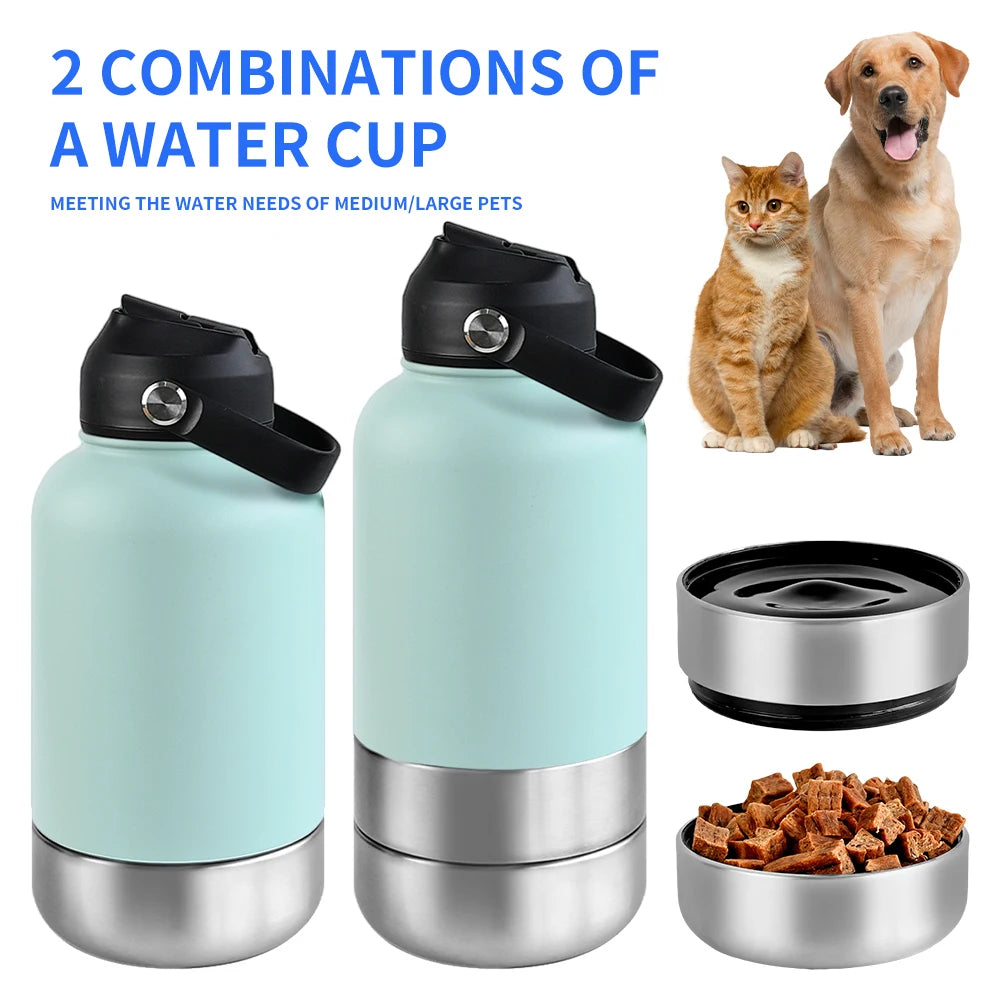 OKKPETS 3-in-1 Insulated Dog Water Bottle with Bowls