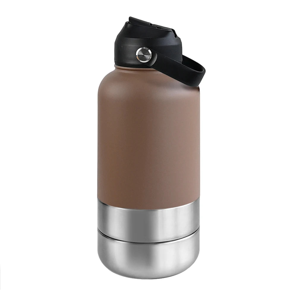 OKKPETS 3-in-1 Insulated Dog Water Bottle with Bowls