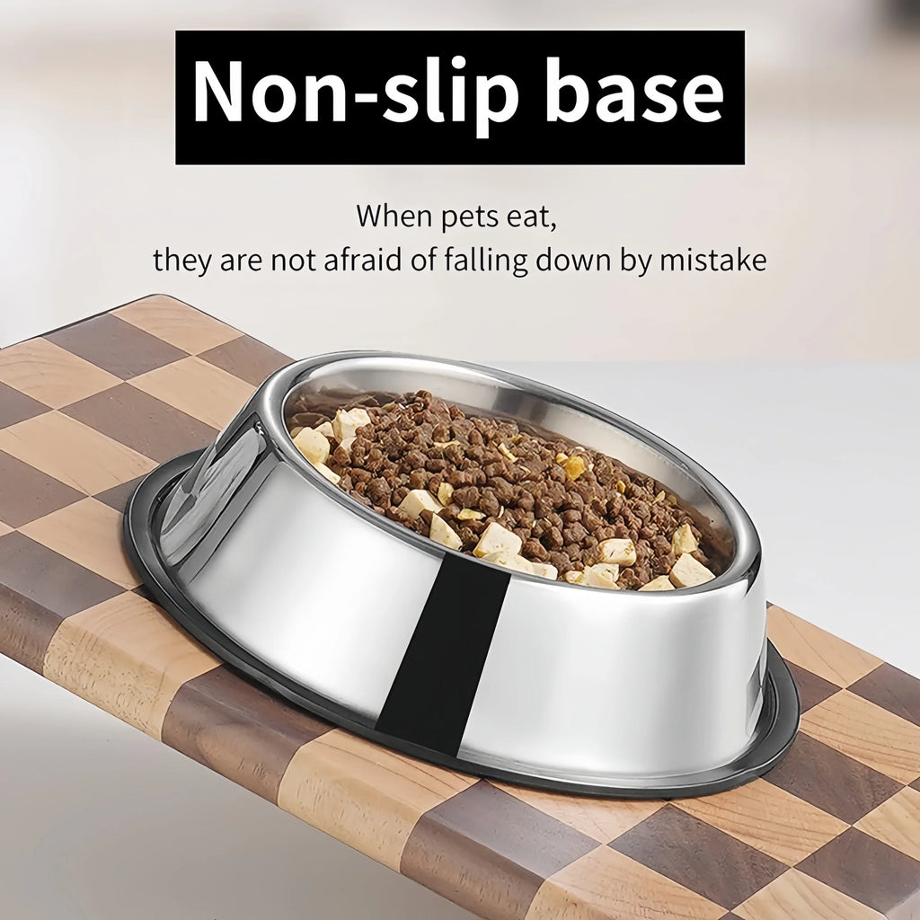 Stainless Steel Pet Feeding Bowl — 6 Sizes for Dogs & Cats