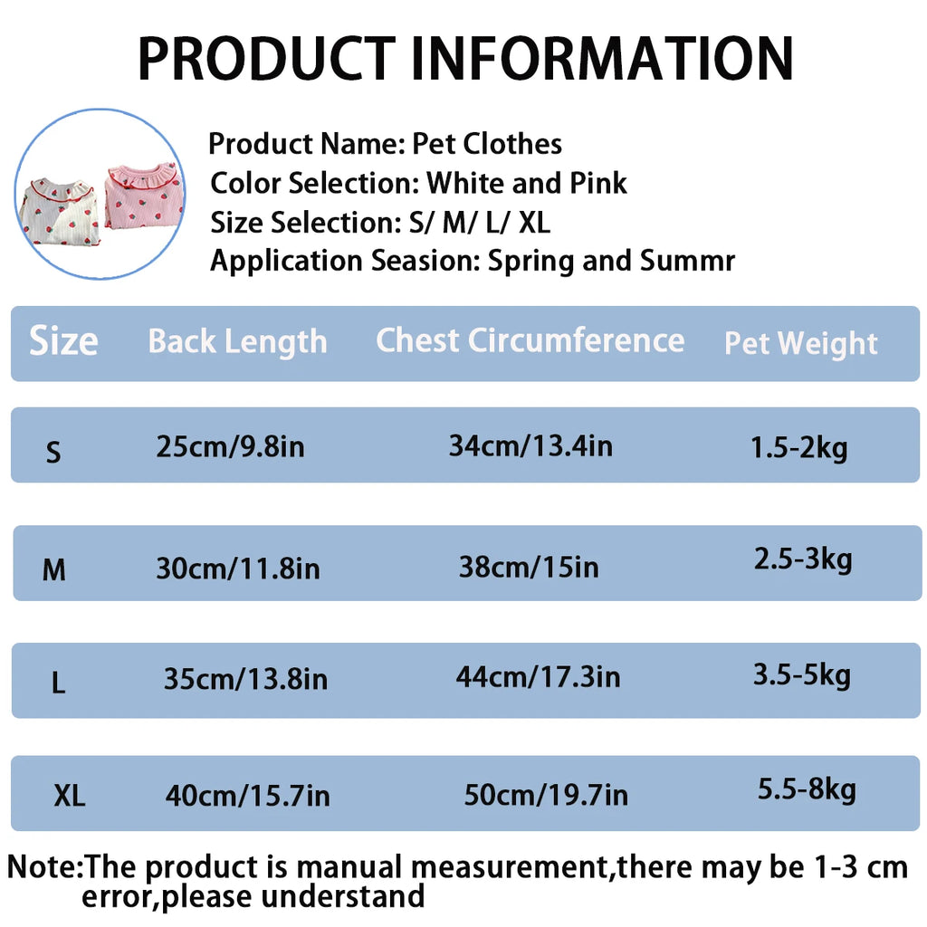 Strawberry Summer Clothes For Dogs/Cats