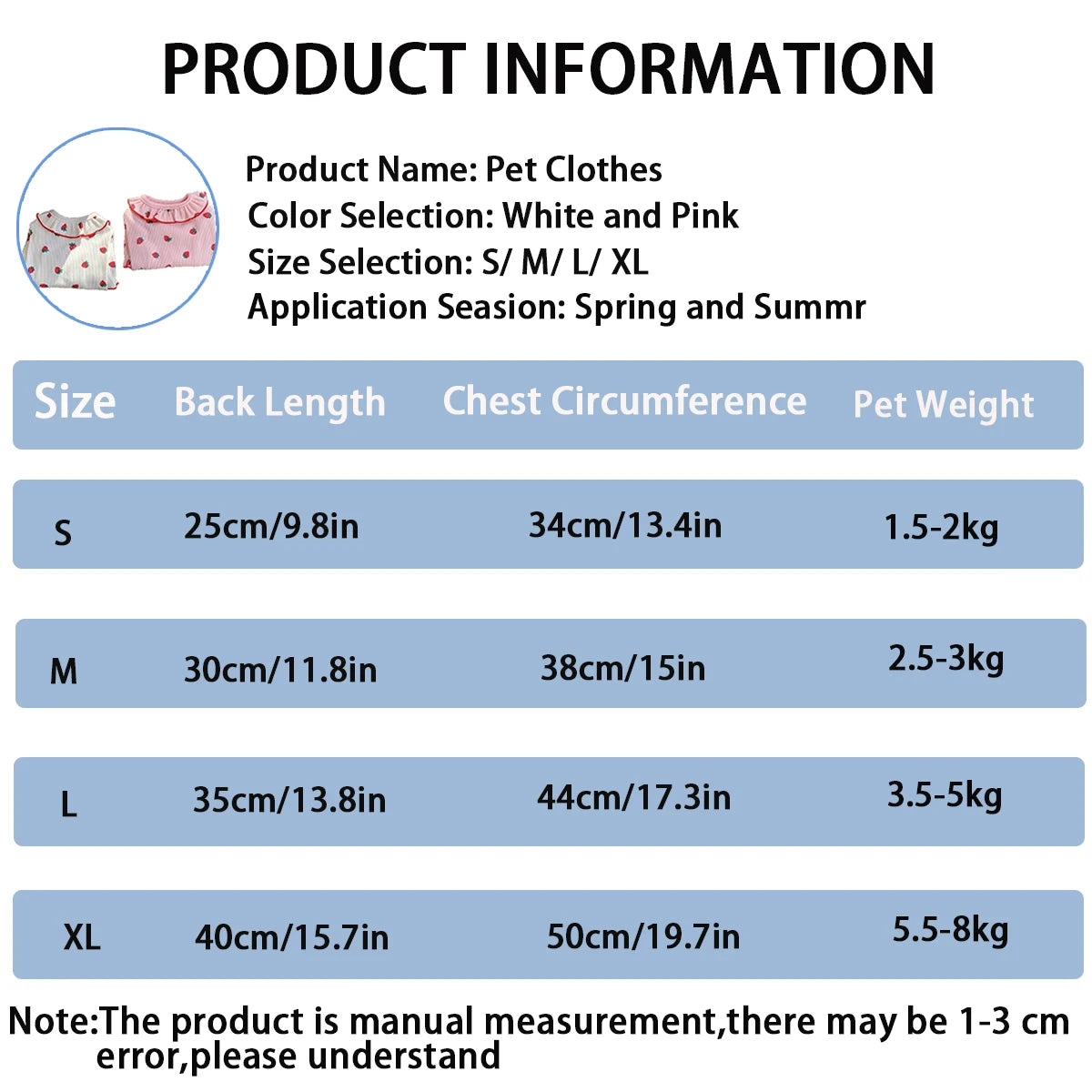 Strawberry Summer Clothes For Dogs/Cats