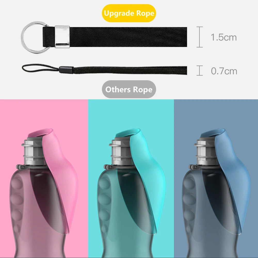 800ml Portable Water Bottle for Dogs — Foldable Trough
