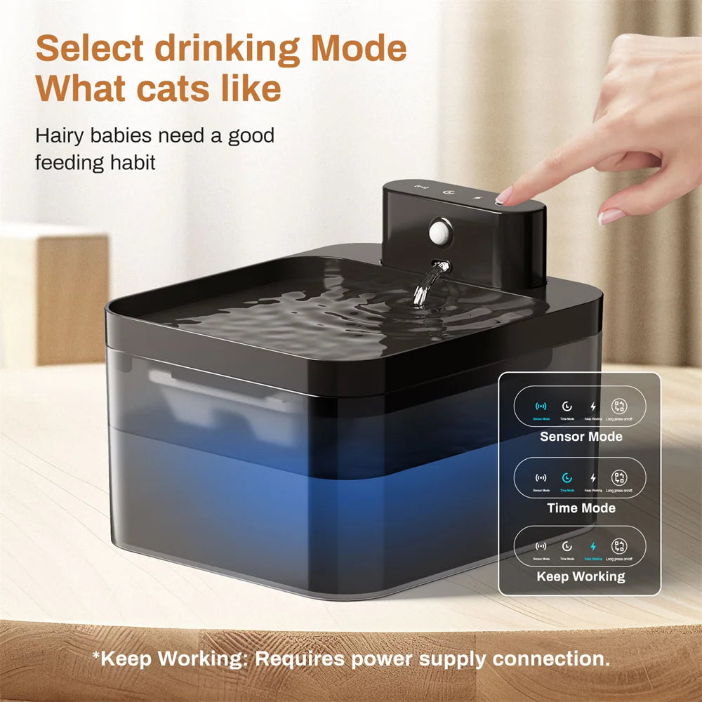 2.2L Wireless Smart Cat Water Fountain — Infrared Sensor