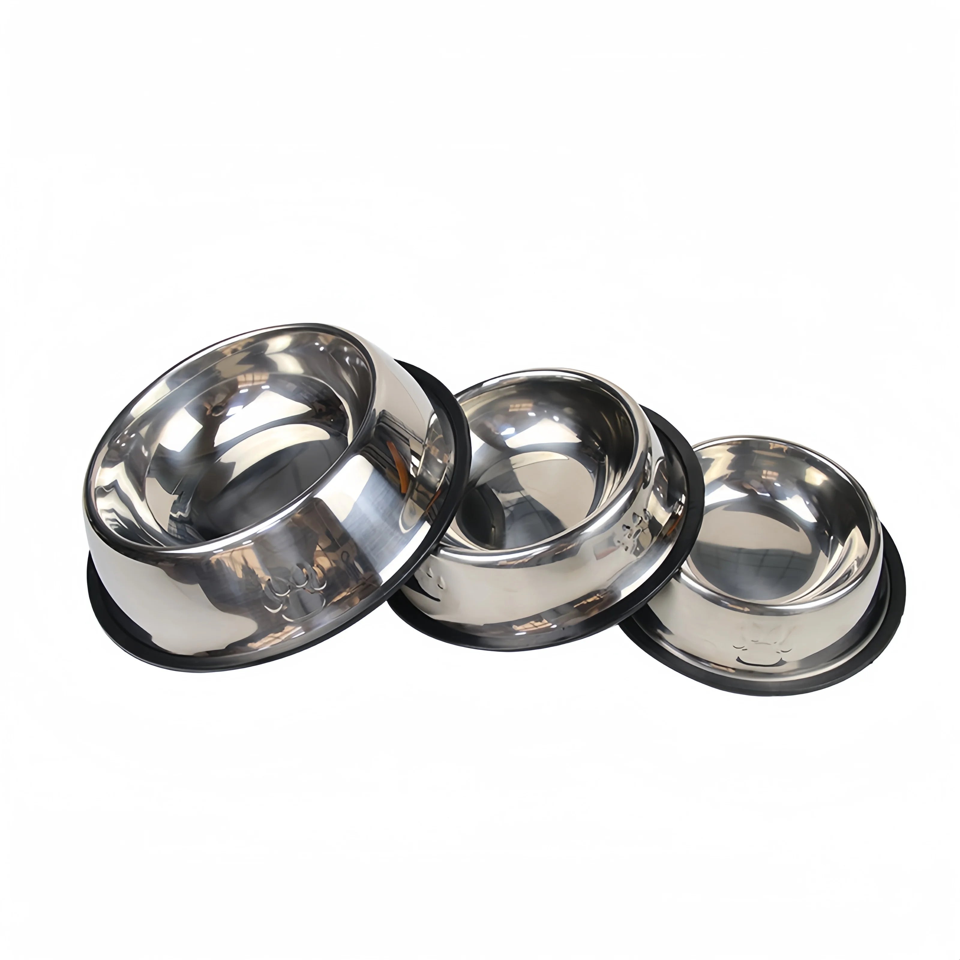 Stainless Steel Pet Feeding Bowl — 6 Sizes for Dogs & Cats