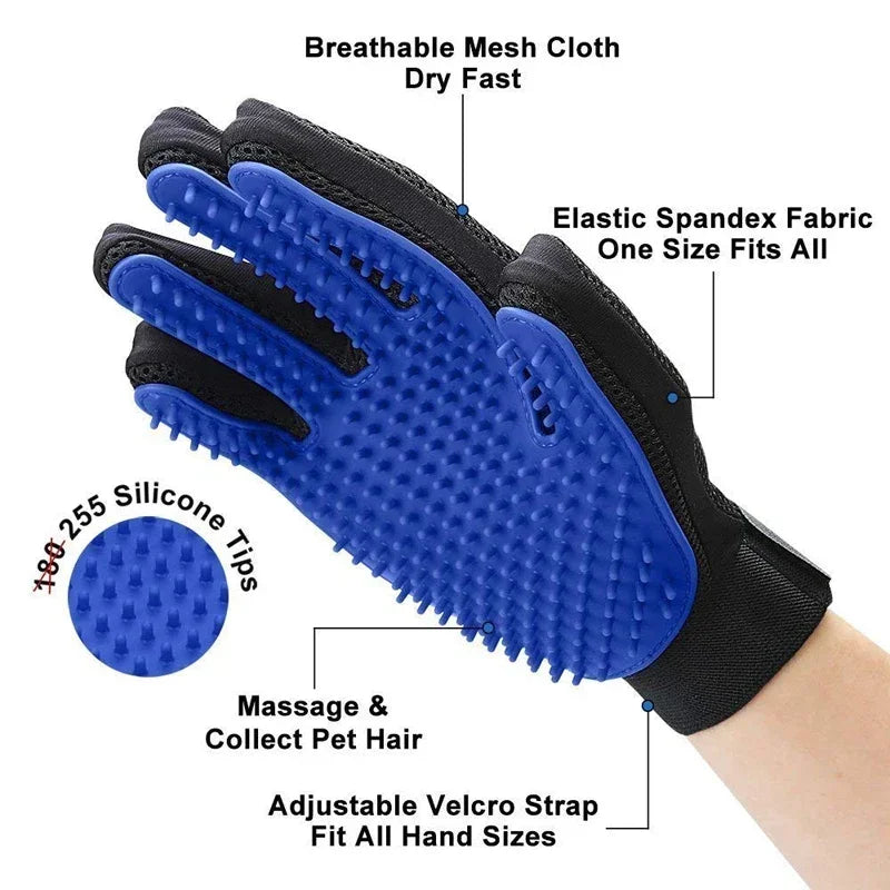 Silicone Pet Grooming Glove — Deshedding Brush
