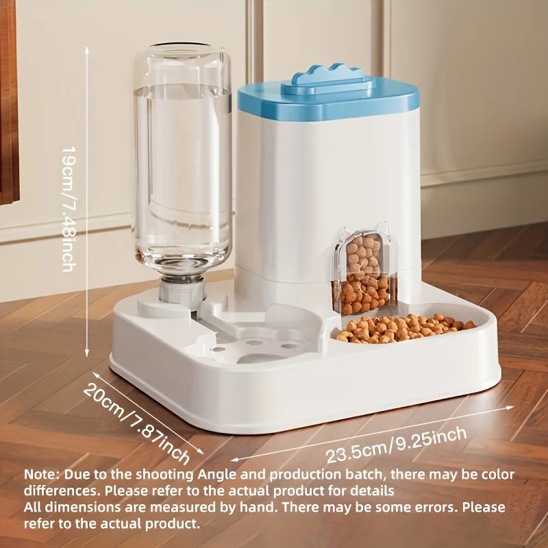 Automatic Gravity-Fed Cat Water Dispenser & Feeder