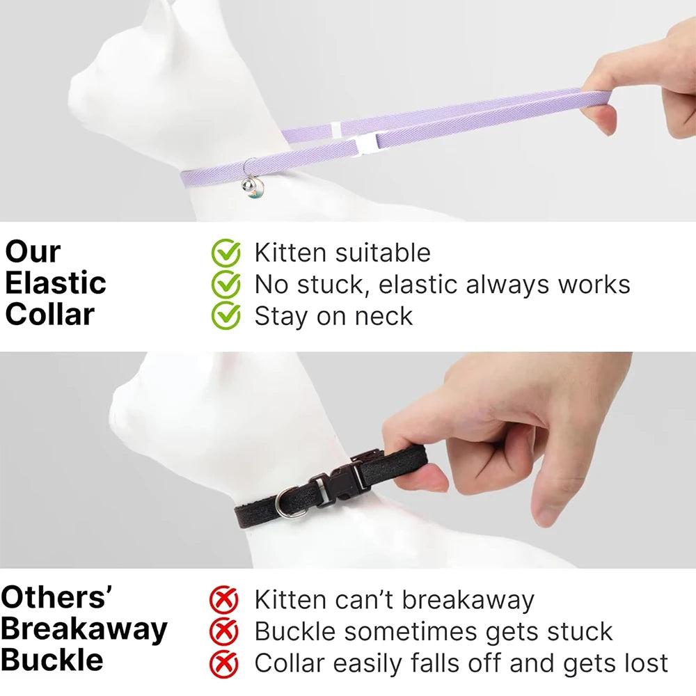 Fashion Safety Cat/Dog Collar Stretch Elastic Collars - Light Weight