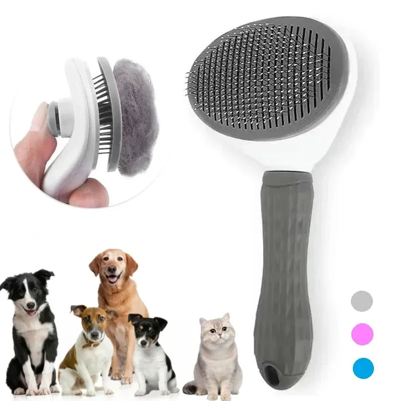Self-Cleaning Dematting Brush for Dogs & Cats