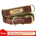 Personalised PU Leather Dog Collar — Free Name Engraving