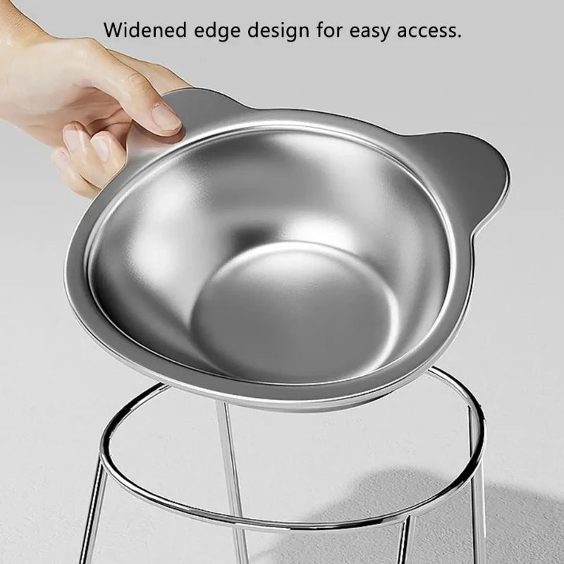15° Elevated Stainless Steel Cat Bowl — Neck-Relief Design