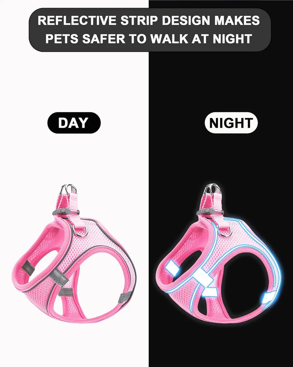 Soft Mesh Dog Vest Harness — Adjustable for Small Dogs & Cats