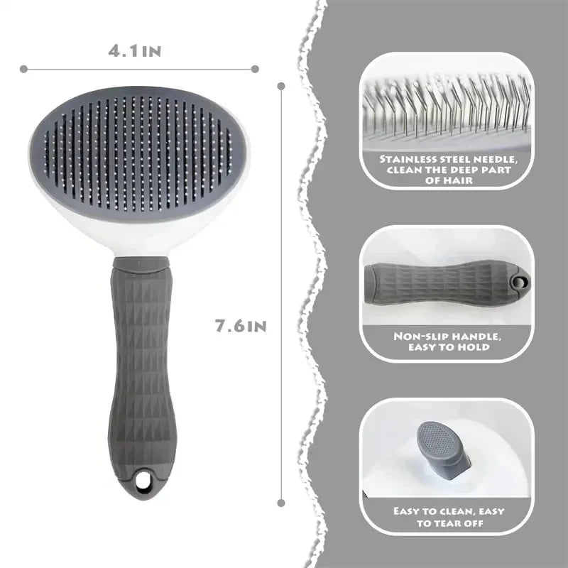 Self-Cleaning Dematting Brush for Dogs & Cats