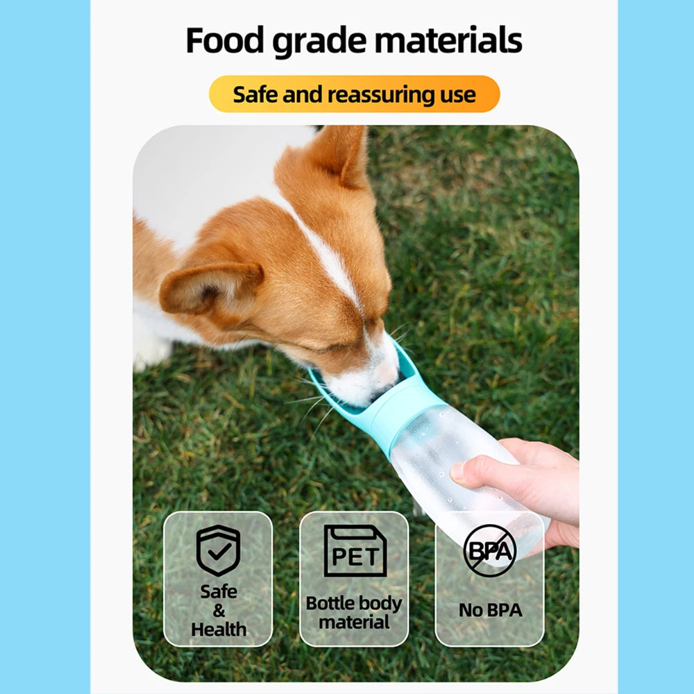 500ml Portable Dog Water Bottle with Lanyard — Leak-Proof