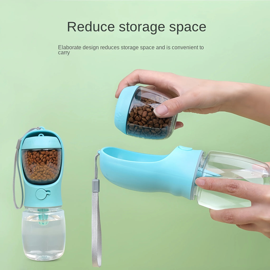Portable Pet Water Bottle with Food Container — 500ml