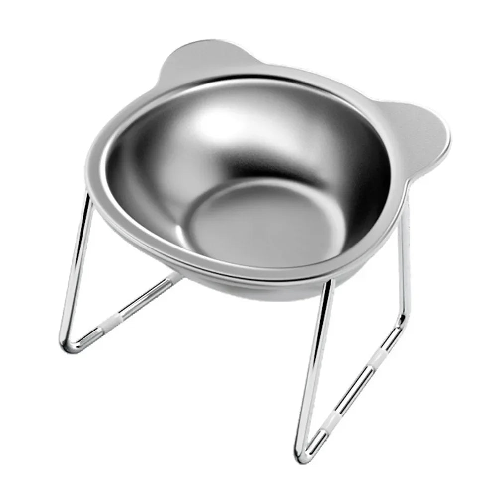 15° Elevated Stainless Steel Cat Bowl — Neck-Relief Design