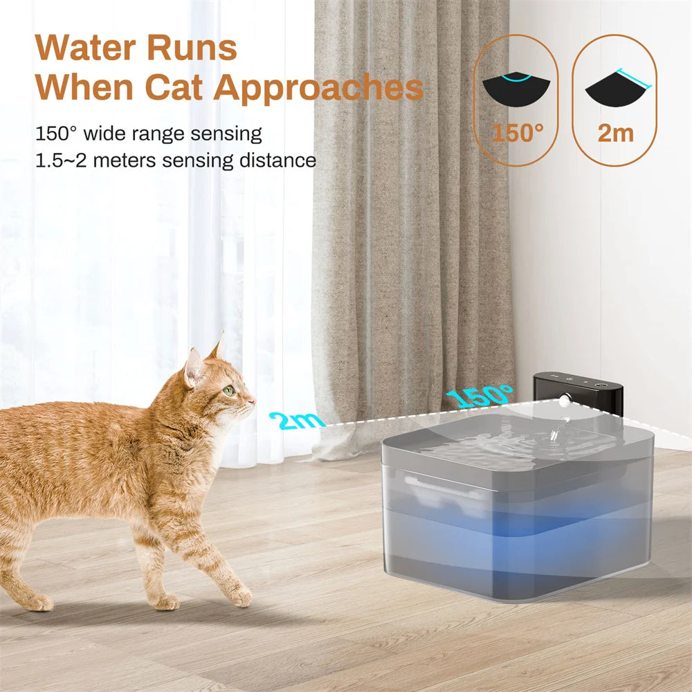 2.2L Wireless Smart Cat Water Fountain — Infrared Sensor