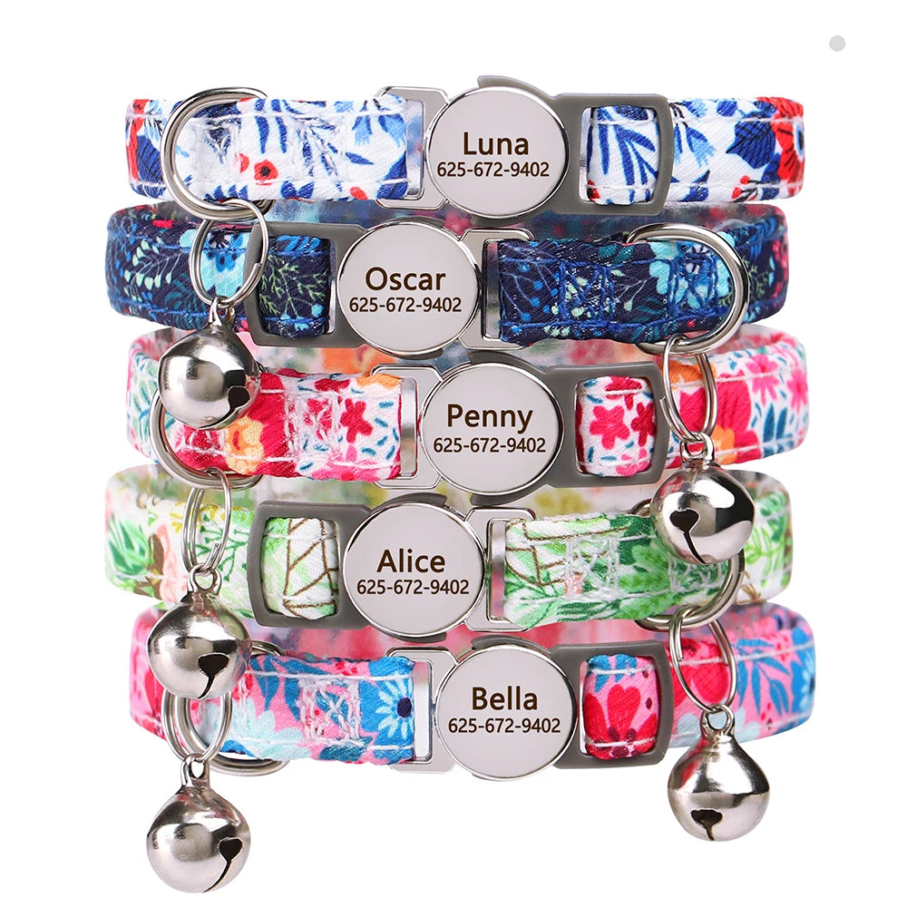 Personalized Cat Collar With Bell