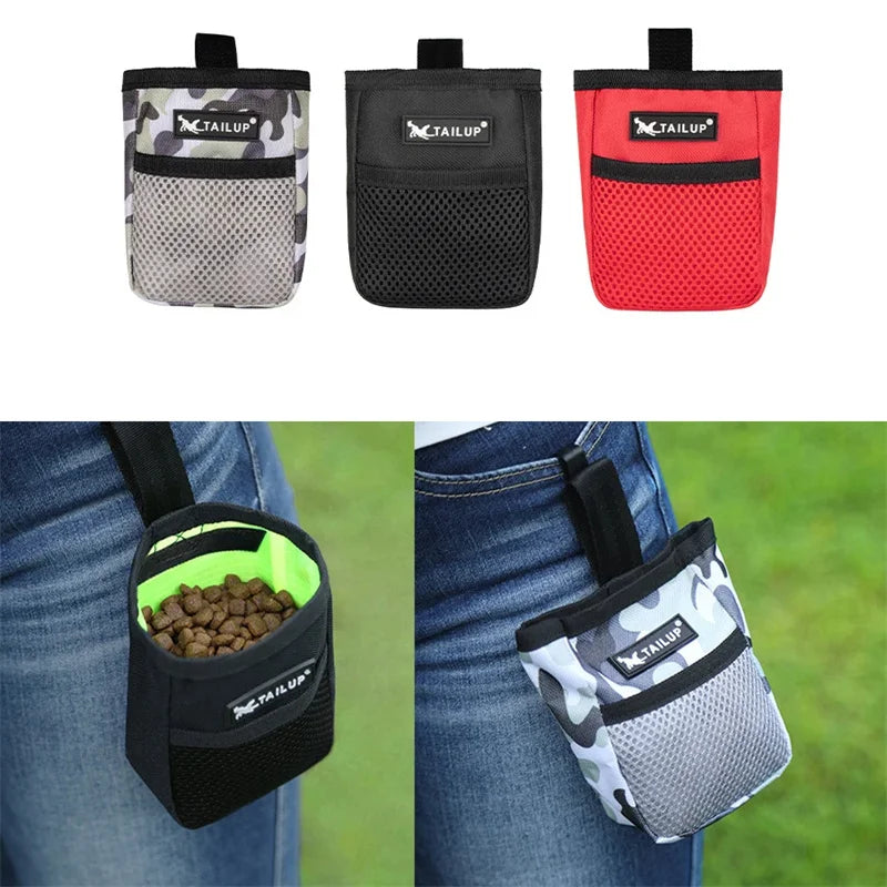 Dog Training Treat Pouch — Nylon Reward Bag with Belt Clip