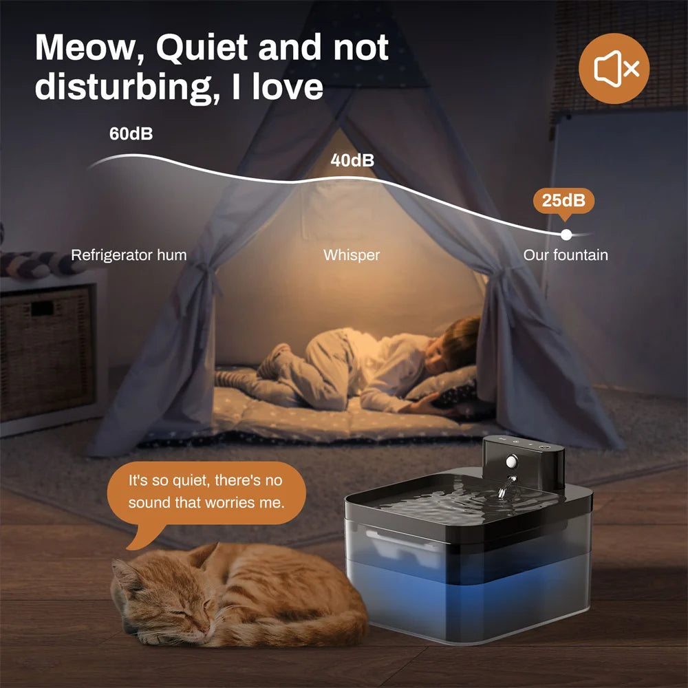 2.2L Wireless Smart Cat Water Fountain — Infrared Sensor