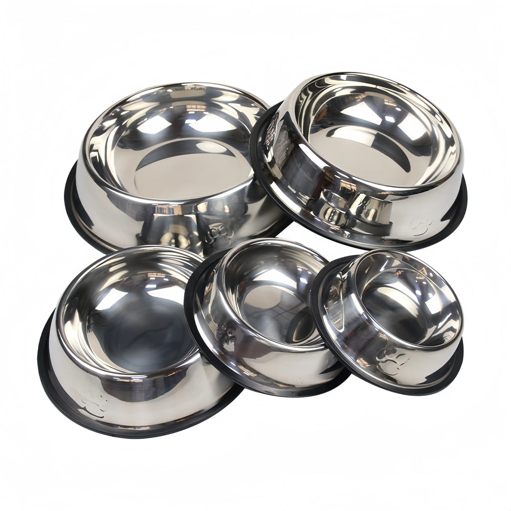 Stainless Steel Pet Feeding Bowl — 6 Sizes for Dogs & Cats