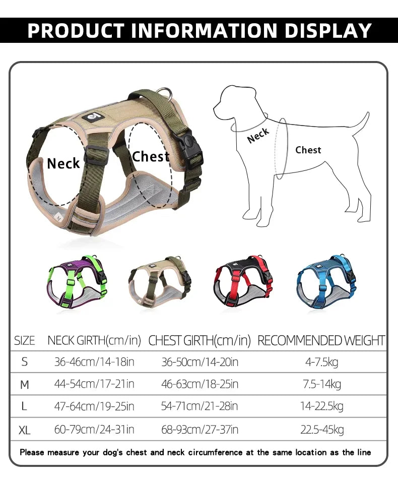 Anti-Pull Reflective Dog Harness — Adjustable & Chew-Proof