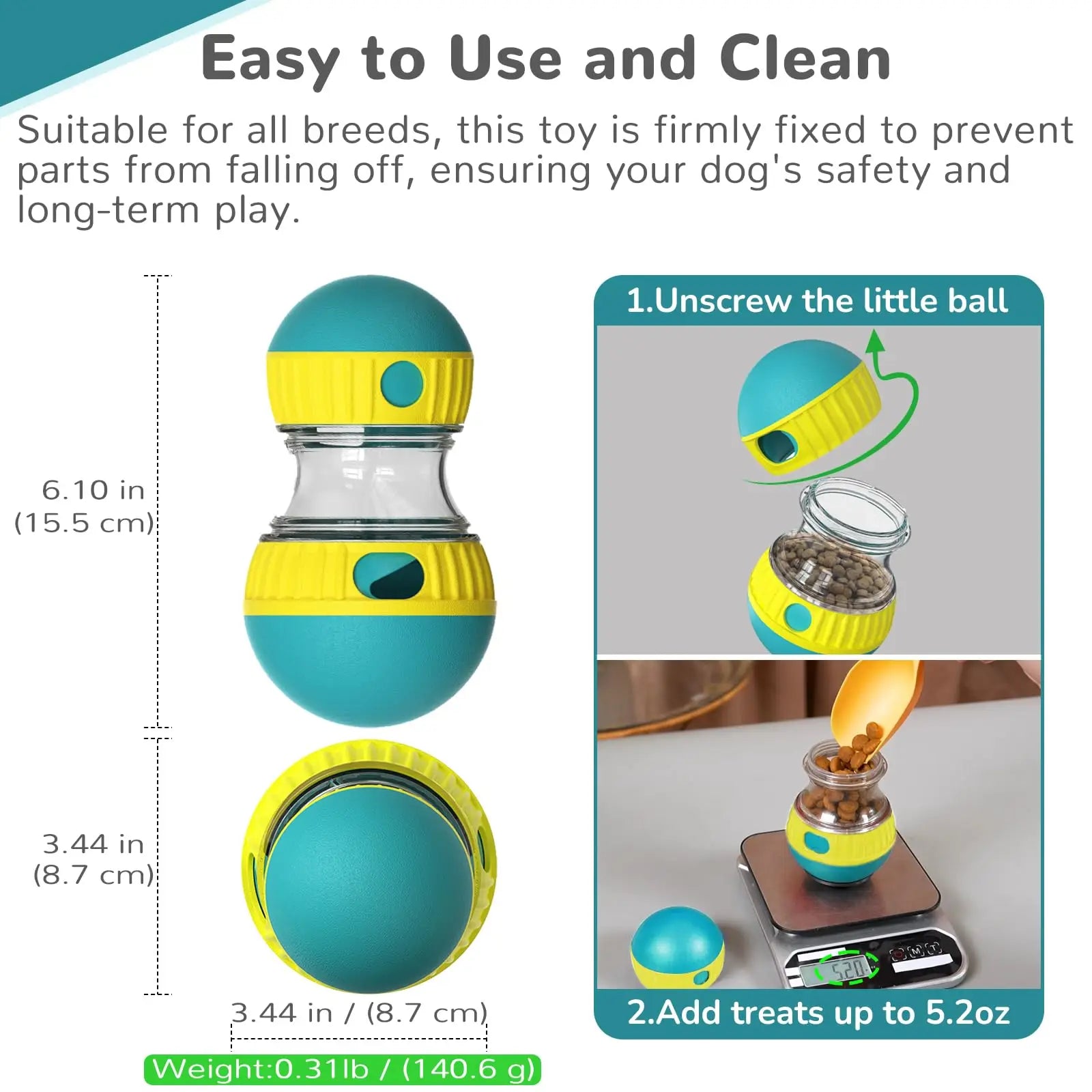 Adjustable Slow Feeder Puzzle Ball for Dogs