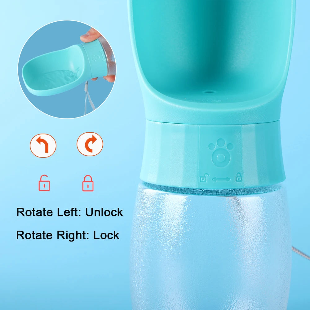 500ml Portable Dog Water Bottle with Lanyard — Leak-Proof