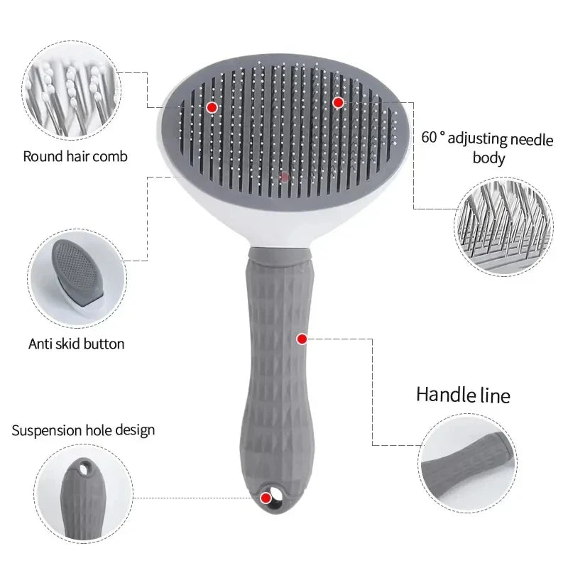 Self-Cleaning Dematting Brush for Dogs & Cats